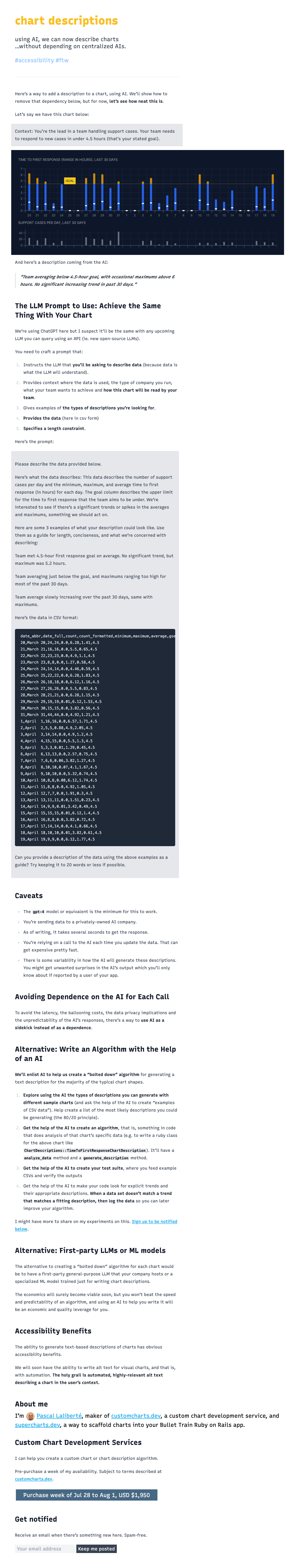 Desktop view of Chart Descriptions