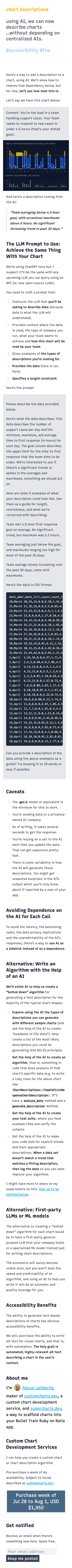 Mobile view of Chart Descriptions