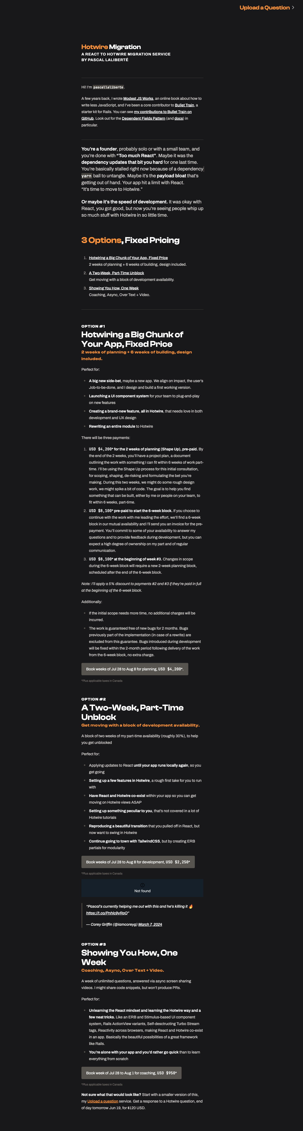 Desktop view of Hotwire Migration Service